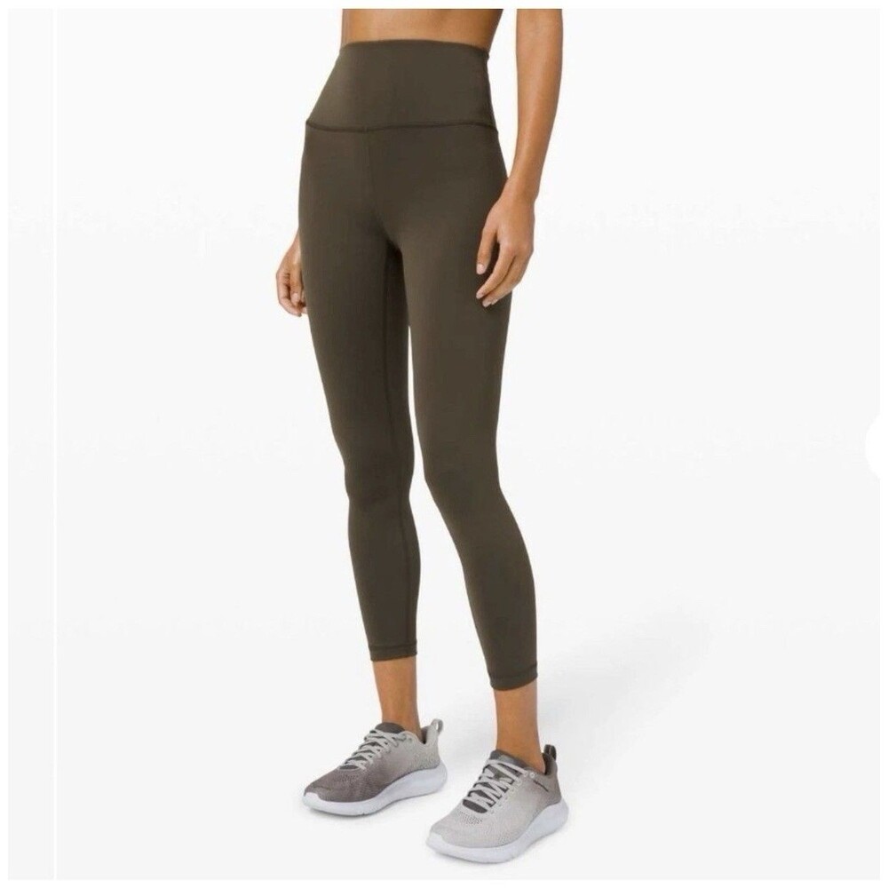 Lululemon Womens Size 12 Wunder Train High Rise Tight 25” Leggings Olive Everlux